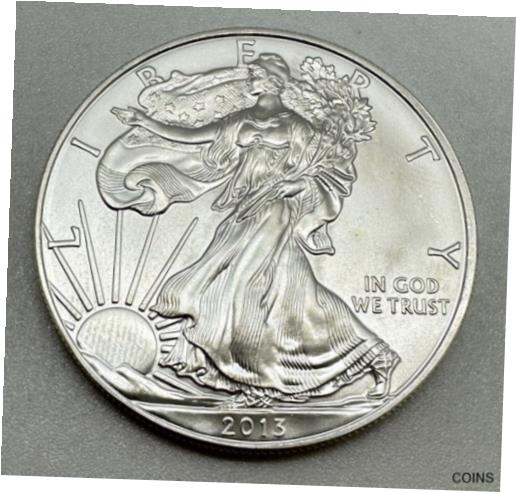 【極美品/品質保証書付】 アンティークコイン コイン 金貨 銀貨 [送料無料] 1oz ONE OUNCE .999 SILVER 2013 UNITED STATES AMERICAN SILVER EAGLE 31.1g #02