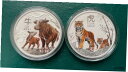 2020 ニウエ 1 オンス シルバー $2 ディズニー ファンタジア 80th: 時間のダンス 2021, 2022 2X 1 oz Silver Australia Lunar Year Of The Ox and Tiger Colorized.(3)