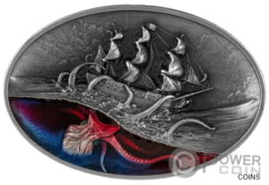 オイディプスとスフィンクス ギリシャ神話 2 オンス銀貨 10$ ニウエ 2016 KRAKEN 5 Oz Silver Coin 25000 Francs Chad 2023