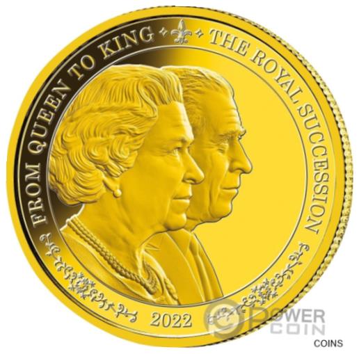  アンティークコイン 金貨 FROM QUEEN TO KING The Royal Succession 1 Oz Gold Coin 10$ Barbados 2022  #gcf-wr-013231-275