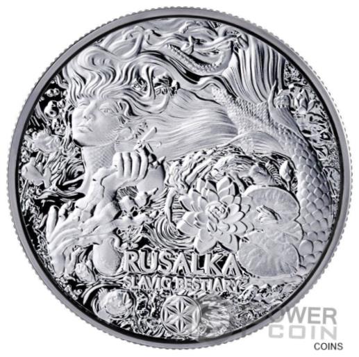 【極美品/品質保証書付】 アンティークコイン コイン 金貨 銀貨 [送料無料] RUSALKA Slavic Bestiary 2 Oz Silver Coin 1000 Francs Cameroon 2023