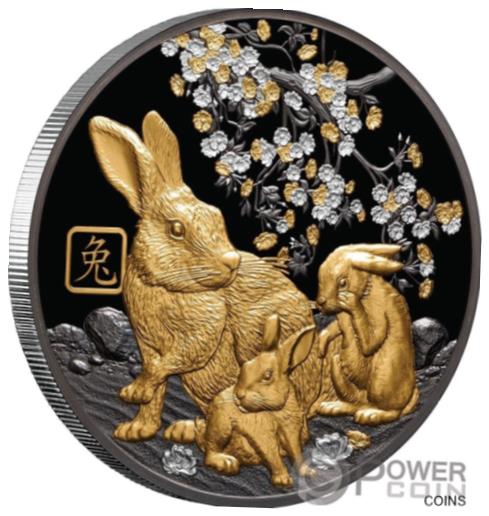 【極美品/品質保証書付】 アンティークコイン コイン 金貨 銀貨 送料無料 RABBIT Lunar Year 5 Oz Silver Coin 10 Solomon Islands 2023