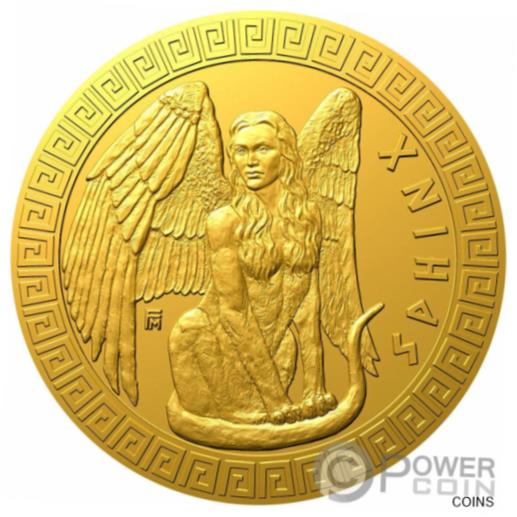 【極美品/品質保証書付】 アンティークコイン コイン 金貨 銀貨 送料無料 SPHINX Mythical Creatures Gold Coin 5 Niue 2022