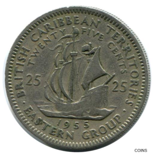 ڶ/ʼݾڽա ƥ Ų 25 CENTS 1955 EASTERN STATES British Territories Coin #AZ030.G [̵] #ocf-wr-013259-759