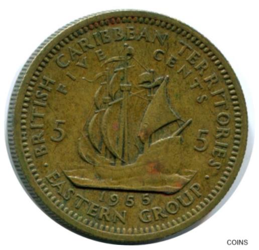 ڶ/ʼݾڽա ƥ Ų 5 CENTS 1955 EASTERN STATES British Territories Coin #AZ051.G [̵] #ocf-wr-013259-867