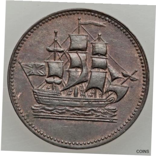  アンティークコイン コイン 金貨 銀貨  PE-10-28 UNC (1835) SHIPS COLONIES & COMMERCE CUT KNOB SINGLE "H" BLUNT TAIL "R"