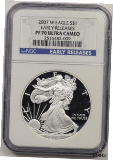 yɔi/iۏ؏tz AeB[NRC RC   [] 2007-W Silver Eagle $1 NGC Early Releases PF70 Ultra Cameo 1 oz Fine Silver