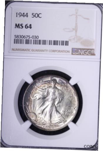 yɔi/iۏ؏tz AeB[NRC RC   [] 1944 Walking Liberty Half Dollar NGC MS64 Toned FREE SHIPPING AMM