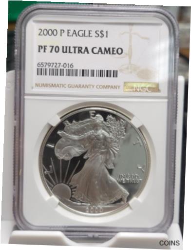  アンティークコイン コイン 金貨 銀貨  2000-P AMERICAN SILVER EAGLE PROOF GRADED NGC PF 70 ULTRA CAMEO KEY DATE