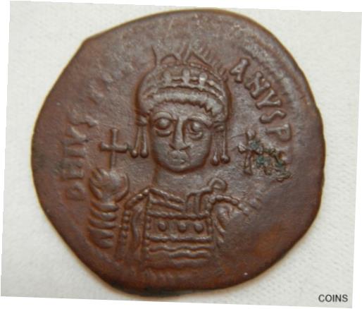  アンティークコイン コイン 金貨 銀貨  Byzantine Empire 547-548 AD Follis-Antioch-Regnal Year 21 - XF (with NGC Cert)