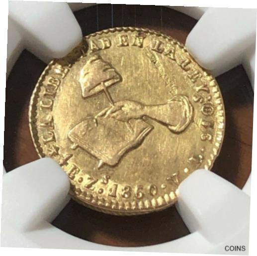 ڶ/ʼݾڽա ƥ    [̵] 1860Zs VL MEXICO GOLD 1/2 ESCUDO CAP &BOOK - NGC UNC Details - Zacatecas Mint