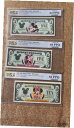 【極美品/品質保証書付】 アンティークコイン 硬貨 1991 A DISNEY DOLLAR ONE, FIVE,TEN MATCHING SERIAL NUMBERS VERY RARE All PCGS 64 [送料無料] #oot-wr-013307-1646