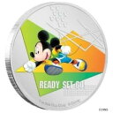 【極美品/品質保証書付】 アンティークコイン 銀貨 DISNEY MICKEY MOUSE - READY SET GO! - 2020 1 oz Fine Silver Coin - Niue [送料無料] #scf-wr-013308-87