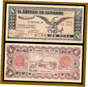  アンティークコイン コイン 金貨 銀貨  Mexico 1 Peso, 1914 P-S738 Serie M Estado De Durango Banknote (Au)