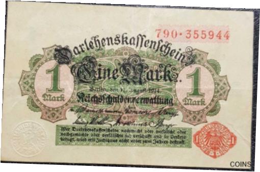 1914 ɥ 1 ޥ륯ʾ VF (̵ʾ 1 ) #D3730 1914 Rare Ancient Germany On...
