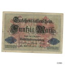  アンティークコイン コイン 金貨 銀貨   Banknote, Germany, 50 Mark, 1914, 1914-08-05, KM:49a, VF