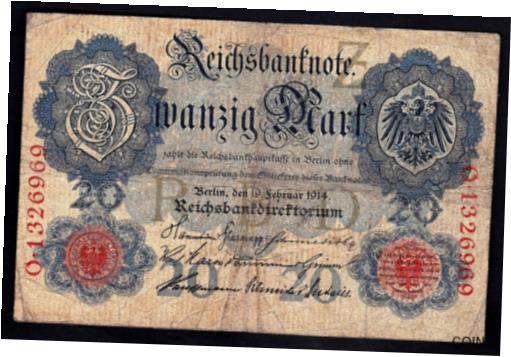  アンティークコイン 硬貨 Germany 1914 20 Mark Banknotes--------------------80  #oof-wr-013355-2080