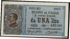 【極美品/品質保証書付】 アンティークコイン コイン 金貨 銀貨 [送料無料] 1914 - 09 - 02 Kingdom Banknotes Livres 1 Vittorio Emanuele III MF103066