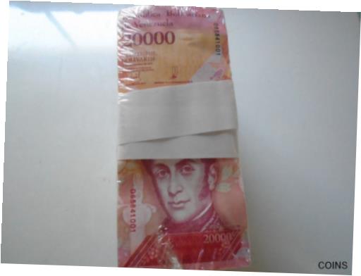 【極美品/品質保証書付】 アンティークコイン コイン 金貨 銀貨 [送料無料] Venezuela 20,000 Bolivar Fuerte, 2017, MINT UNC X 1000 PCS Brick