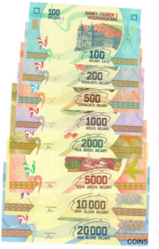 ڶ/ʼݾڽա ƥ    [̵] SET Madagascar 100, 200, 500, 1000, 2000, 5000, 10000 &20000 Ariary 2017 UNC