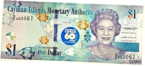  アンティークコイン 硬貨 2018 (2020) Cayman Islands 1 Dollar 60 Years Unc Banknote-Green Sea Turtle inCOA  #oof-wr-013367-1069