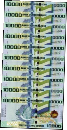 ڶ/ʼݾڽա ƥ    [̵] Sierra Leone 10000 Leones, 2018, P-33d, UNC X 10 PCS