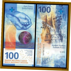スイス 100 フラン、2018 P-77A スイス国立銀行紙幣 Unc Switzerland 100 Francs, 2018 P-77A Swiss National Bank Banknote Unc