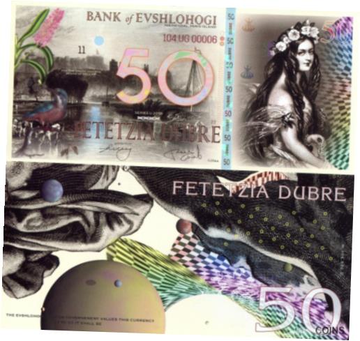 【極美品/品質保証書付】 アンティークコイン 硬貨 EVSHLOHOGI ISLAND 50 Dubre Banknote World Money UNC FUN/ART Note Princess [送料無料] #oof-wr-013367-1992