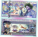 パシフィックステーツ 10 ドル紙幣 ワールドポリマーマネー FUN/ART ノート 2018 海 PACIFIC STATES 10 Dollar Bankn...