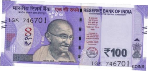  アンティークコイン 硬貨 India, 100 Rupees, 2018, P-New, UNC Gandhi, Redesigned, New Colors  #oof-wr-013367-3038