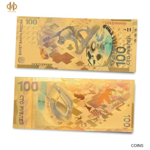  アンティークコイン 金貨 Gold Foil Plated Russia 100 Ruble Souvenir Gold Banknote Paper Money Collection  #gof-wr-013367-501