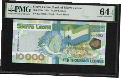 ڶ/ʼݾڽա ƥ    [̵] Sierra Leone 10,000 Leones 2004 PMG 64 EPQ UNC P#29a PMG Population 1/7