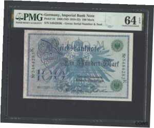 ドイツ - 帝国銀行 100 マーク ND(1918-22) P34 未流通グレード 64 Germany- Imperial Bank 100 Mark ND(1918-22) P34 Uncirculated Grade 64