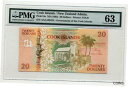 【極美品/品質保証書付】 アンティークコイン コイン 金貨 銀貨 [送料無料] COOK ISLANDS 20 Dollars ND (1992) Pick # 9a PMG 63 UNC
