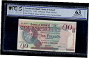 【極美品/品質保証書付】 アンティークコイン コイン 金貨 銀貨 [送料無料] NORTHERN IRELAND 10 POUNDS 1992 PICK # 71b PCGS 63 CHOICE UNC.