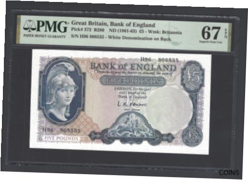 ڶ/ʼݾڽա ƥ    [̵] Great Britain 5 Pounds ND(1961-63) P372 Uncirculated Grade 67