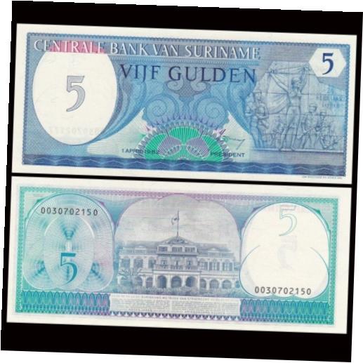 ڶ/ʼݾڽա ƥ Ų Suriname 1982 Year 5 Dong BrandNew Banknotes [̵] #oof-wr-013383-1157