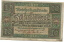 【極美品/品質保証書付】 アンティークコイン 硬貨 Germany Republic of Weimar (1919-1933) 10 Mark Banknot...