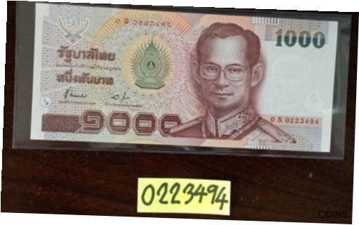 ڶ/ʼݾڽա ƥ    [̵] Thailand Banknote 1000 Baht Series 15 P#108 SIGN#72 0S Replace AUNC #0223494