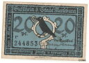 【極美品/品質保証書付】 アンティークコイン 硬貨 Germany 20 Pfennig 1921 Banknote Merseburg Notgeld [送料...