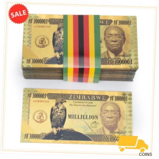 楽天金銀プラチナ　ワールドリソース【極美品/品質保証書付】 アンティークコイン 金貨 100pcs Zimbabwe MILLILLION 3000003 zero dollars Gold Banknote For Xmas Gift [送料無料] #gof-wr-013383-3172