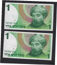 【極美品/品質保証書付】 アンティークコイン 硬貨 Israel 1986 1 New sheqalim (UNC) Condition 2 Banknotes...