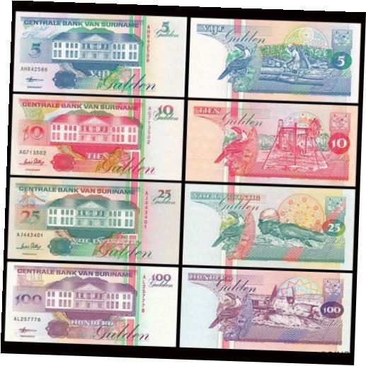 ڶ/ʼݾڽա ƥ Ų Suriname 1998 Year 5+10+25+100 Dong BrandNew Banknotes Set 4PCS [̵] #oof-wr-013383-604