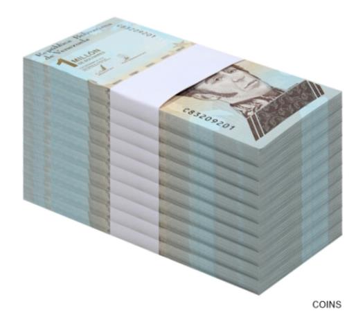 【極美品/品質保証書付】 アンティークコイン コイン 金貨 銀貨 [送料無料] Venezuela 1 Million Bolivar Soberano, 2020 UNC X 1000 PCS Bundle USA SELLER