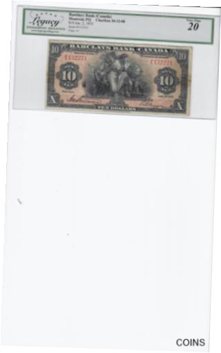 ڶ/ʼݾڽա ƥ    [̵] 1935 Barclays Bank, Montreal 30-12-08, $10 Note ;LEGACY VF-20 SN# E 132221