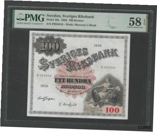 ڶ/ʼݾڽա ƥ Ų Sweden 100 Kronor 1959 P48a About Uncirculated [̵] #oof-wr-013385-937