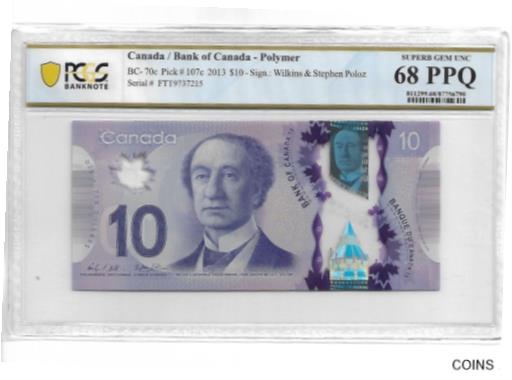 ڶ/ʼݾڽա ƥ Ų CANADA 2013 10 DOLLARS P#107c PCGS 68 SUPERB GEM UNC PPQ NOT PMG [̵] #oot-wr-013386-553