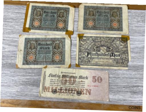 楽天金銀プラチナ　ワールドリソース【極美品/品質保証書付】 アンティークコイン コイン 金貨 銀貨 [送料無料] LOT OF 6 GERMANY BANK NOTES Reichsbanknotes Wartime bank notes various amounts