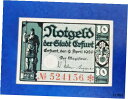 【極美品/品質保証書付】 アンティークコイン 硬貨 ERFURT NOTGELD 10 PFENNIG 1920 EMERGENCY MONEY GERMANY...
