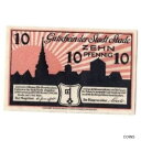 【極美品/品質保証書付】 アンティークコイン 硬貨 Stade Germany/Notgeld 10 Pfennig Banknote, 1920, P-Gra...